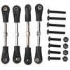 4Pcs Adjustable Steering Tie Rod Linkage Replacement Accessory for 1/10 RC Off Road Vehicle
