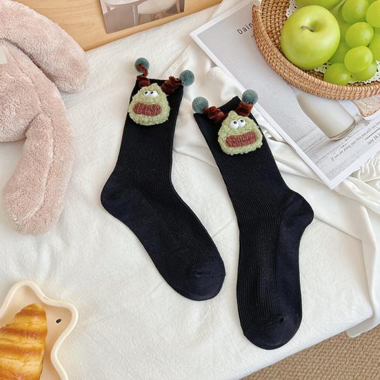 1 Pereche Șosete de Podea Design Păpușă 3D Șosete cu Deschidere Elastică Lungime Medie Potrivire Glezne Calde Respirabile Șosete pentru Studenți