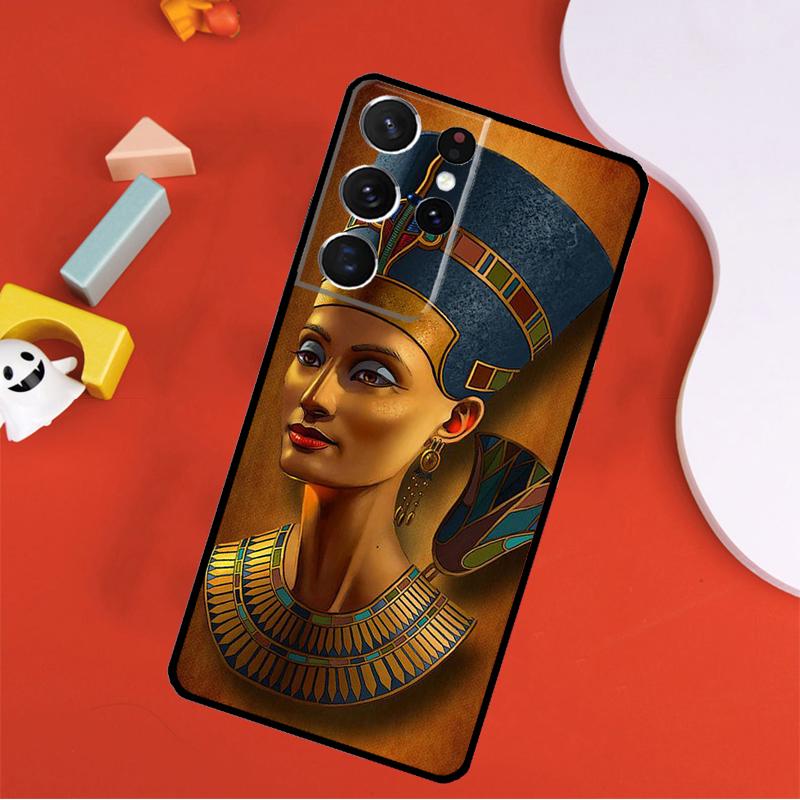 Egypt Nefertiti Anubis Ankh Phone Case For Samsung Galaxy S25 Ultra S9 S10 S20 S21 FE S22 S23 S24 Plus S24 Ultra Cover