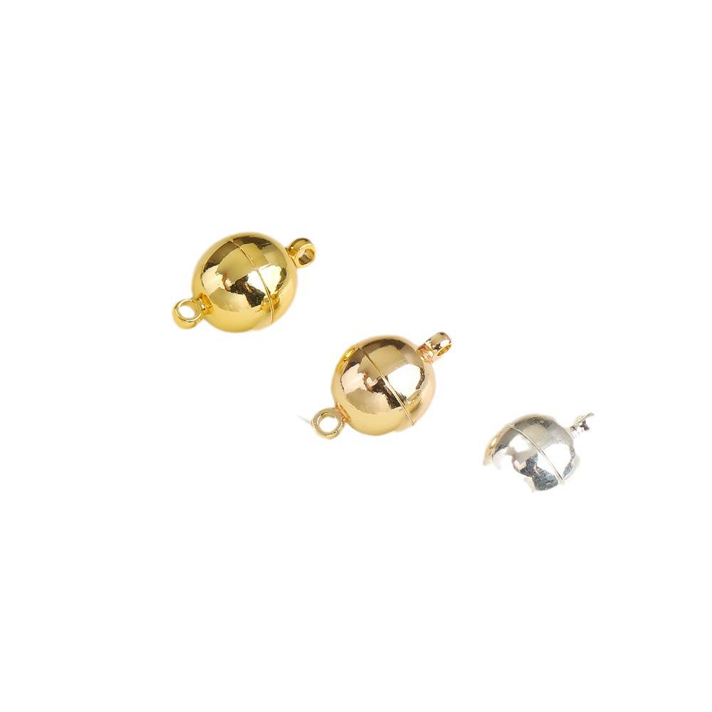 14k Gold-Filled Magnetic Ball Clasp for DIY Jewelry: Round Closure for Bracelets, Necklaces, and Hand Chains