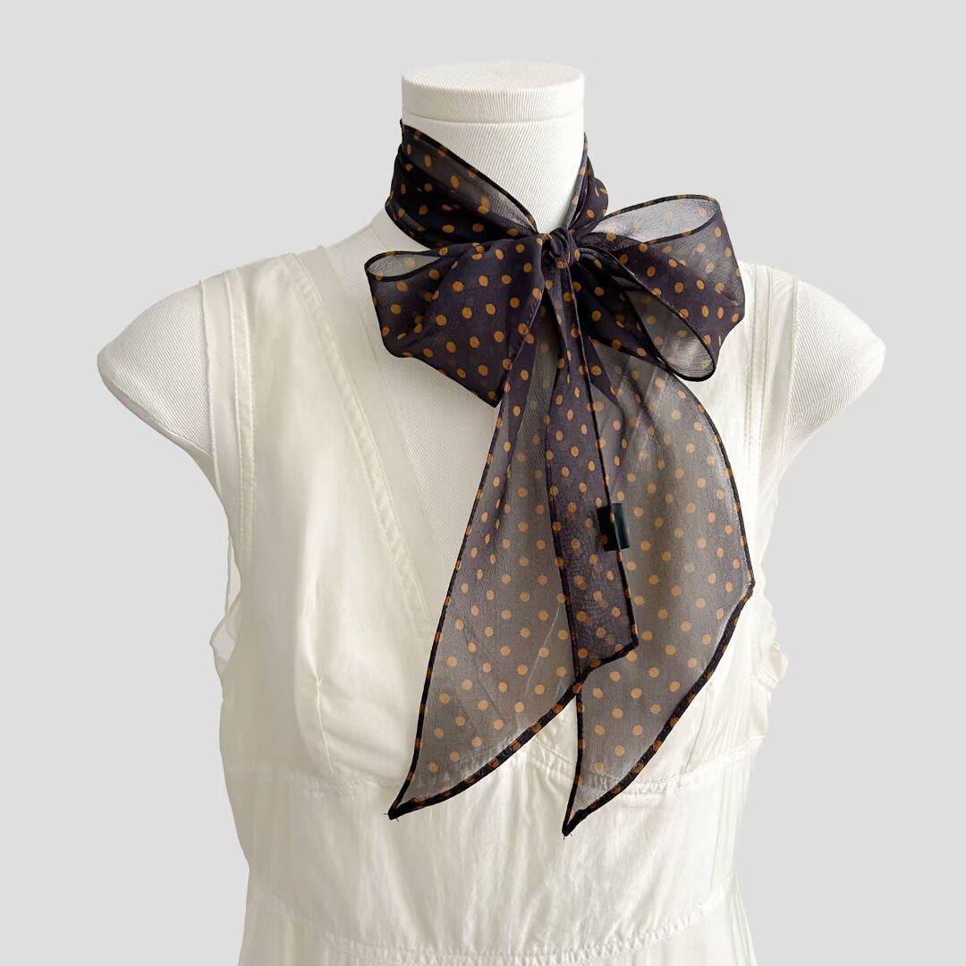 

100% Natural Silk Scarf Female Fashion Beach Pashmina Bufanda Women Shawl Wraps Bandana Lady dot Scarves Foulard long Echarpe Real Silk 10x130cm