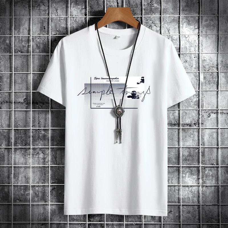 Sommer Herren Rundhals Baumwolle Kurzarm Mode Bedrucktes Casual Herren Lose Sport T-Shirt