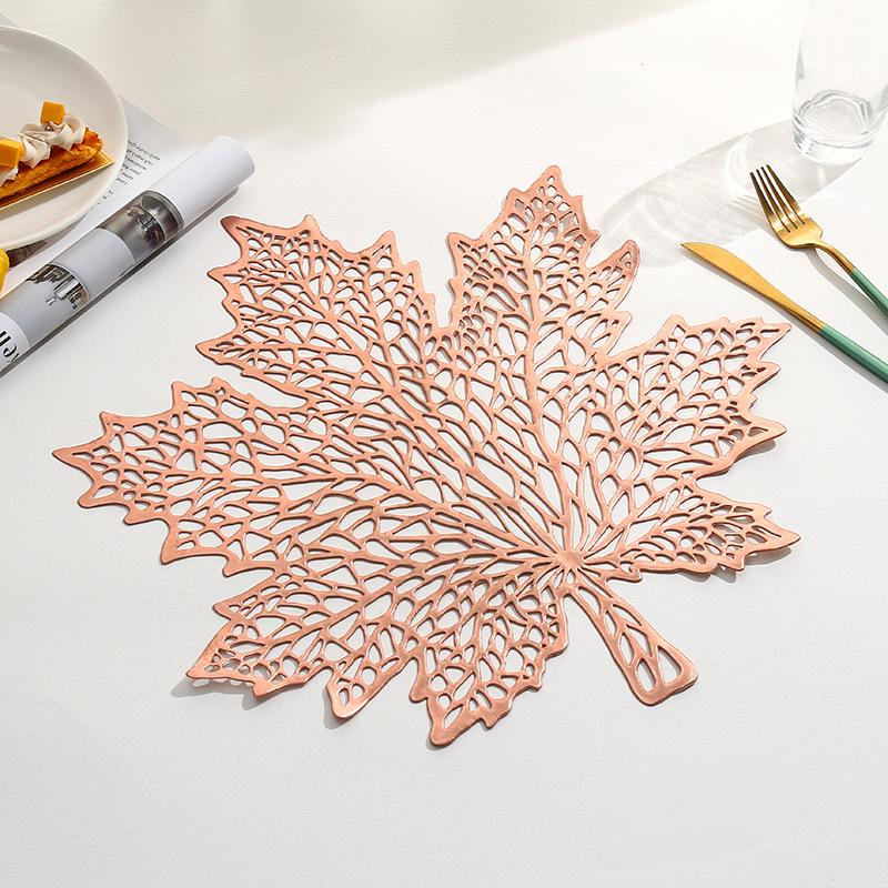 1PCS Maple Leaf Coasters PVC Placemat Waterproof Heat-resistant Dish Mat Pad Skid Insulation Hot Pads Kitchen Items Accessories