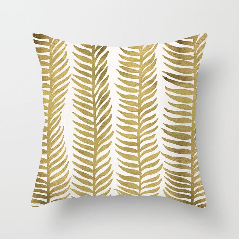 European Style Golden Geometric Print Car Pillow Cover Sofa Cushion Cover Home Furnishings