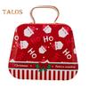 Christmas Candy Box with Handle Mini Iron Tote Snowman Santa Snack Holder Christmas Party Favors Holiday Sweet Storage Container