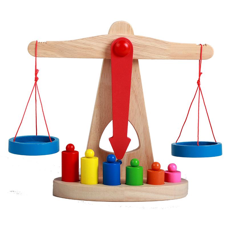 Children's early education cartoon scale mathematics cognition enlightenment teaching aids building block balance training toys