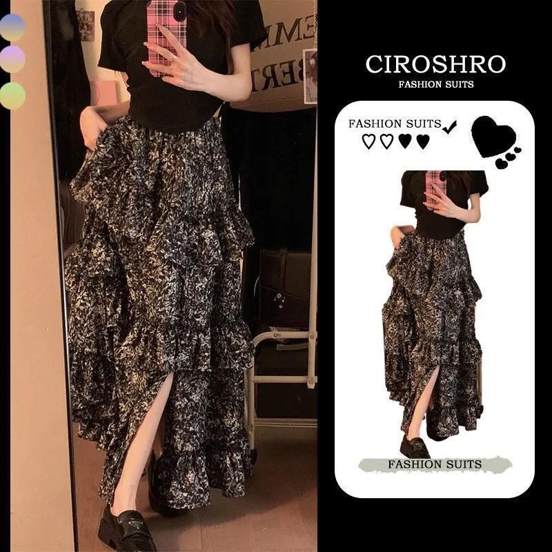 

Petite Women s A-Line Floral Two-Piece Skirt Suit, Fresh & Slimming, Plus Size, Perfect for Summer, Versatile, Hides Imperfections. 2XL (135-150 Jin)