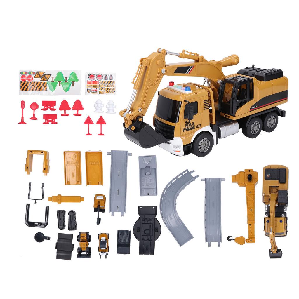 Construction Excavator Toys with Dual Tracks Interactive Battery Powered Realistic Engineering