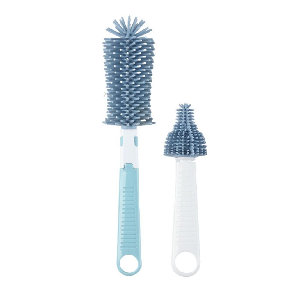 

2PCS/SET Multi-functional Baby Bottle Brush Silicone Nipple Brush Baby Bottle Cleaner Set Home