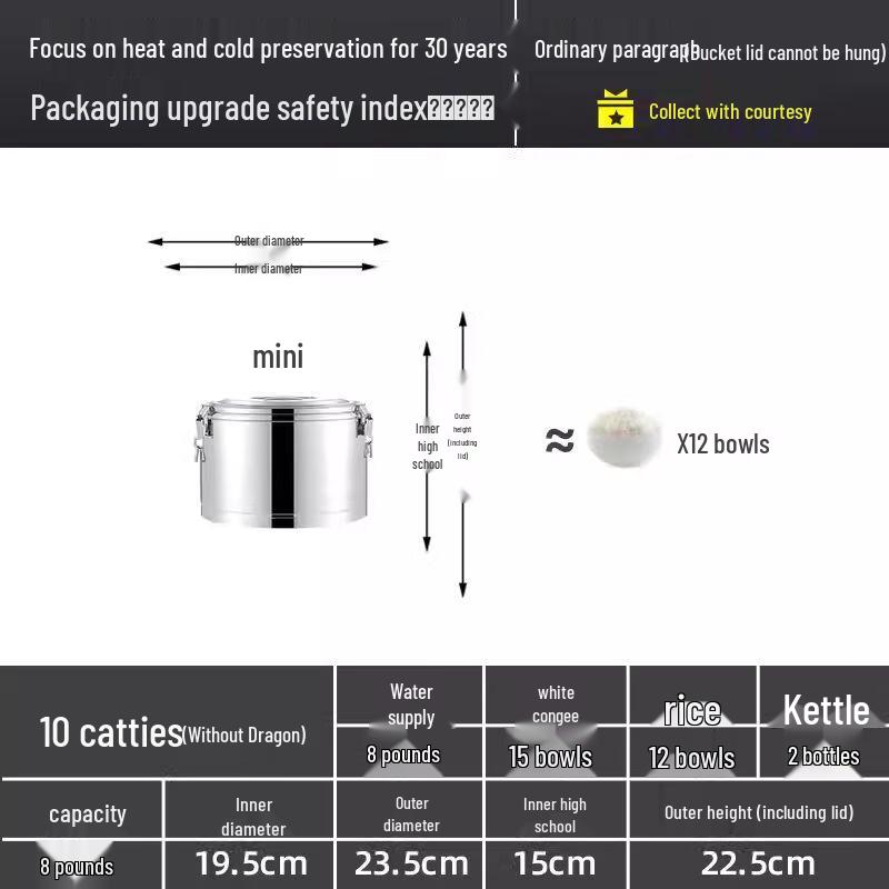 Jiakangming 304 Stainless Steel Commercial Insulated Food Container