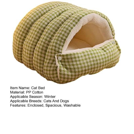 Kočičí jeskyně Postel Útulná uzavřená kočičí postel s krytem s kapucí Omyvatelný plyšový stan pro kočky Nadýchaná uklidňující postel pro mazlíčky pro malé psy a kočky