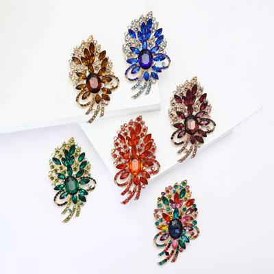 African Alloy Full Diamond Large Glass Brooch High-End Fashion Women'S Clothing Corsage Ornament Pin
