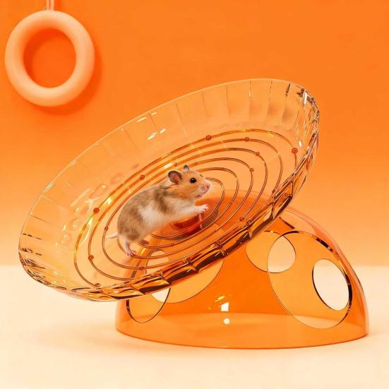 Quiet Hamster Running Wheel Flying Saucer Hamster Wheel with Hideout 2-in-1 Stable Safe Hamster Exercise Wheel for Gerbils Chinchillas Small Pets