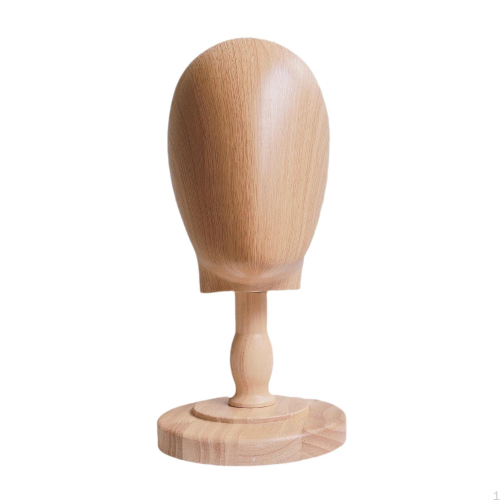 

Wig Stand Holder, Dome Model Head with Wood Base, Multipurpose Mannequin Hat Holder for