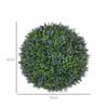 Set of 2 Artificial Plants In Ball Shape, UV-Resistant, Artificial Plants for Indoor and Outdoor Use, 42 Cm, Green+Purple