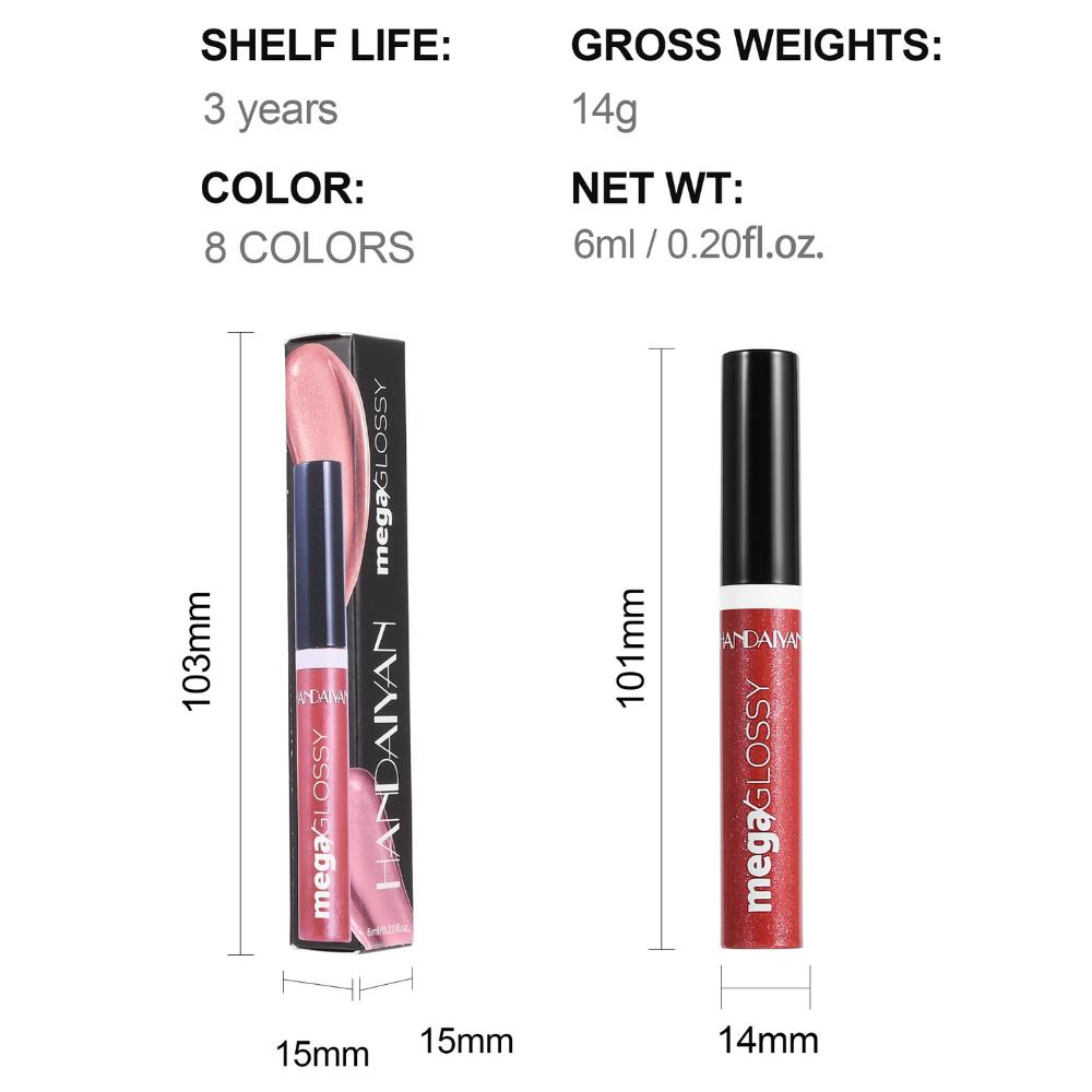 Pearl Fine Flash Lip Glaze Langanhaltender feuchtigkeitsspendender Lipgloss Flüssiger Lippenstift Transparentes Lippenöl Lippen-Make-up Damenkosmetik