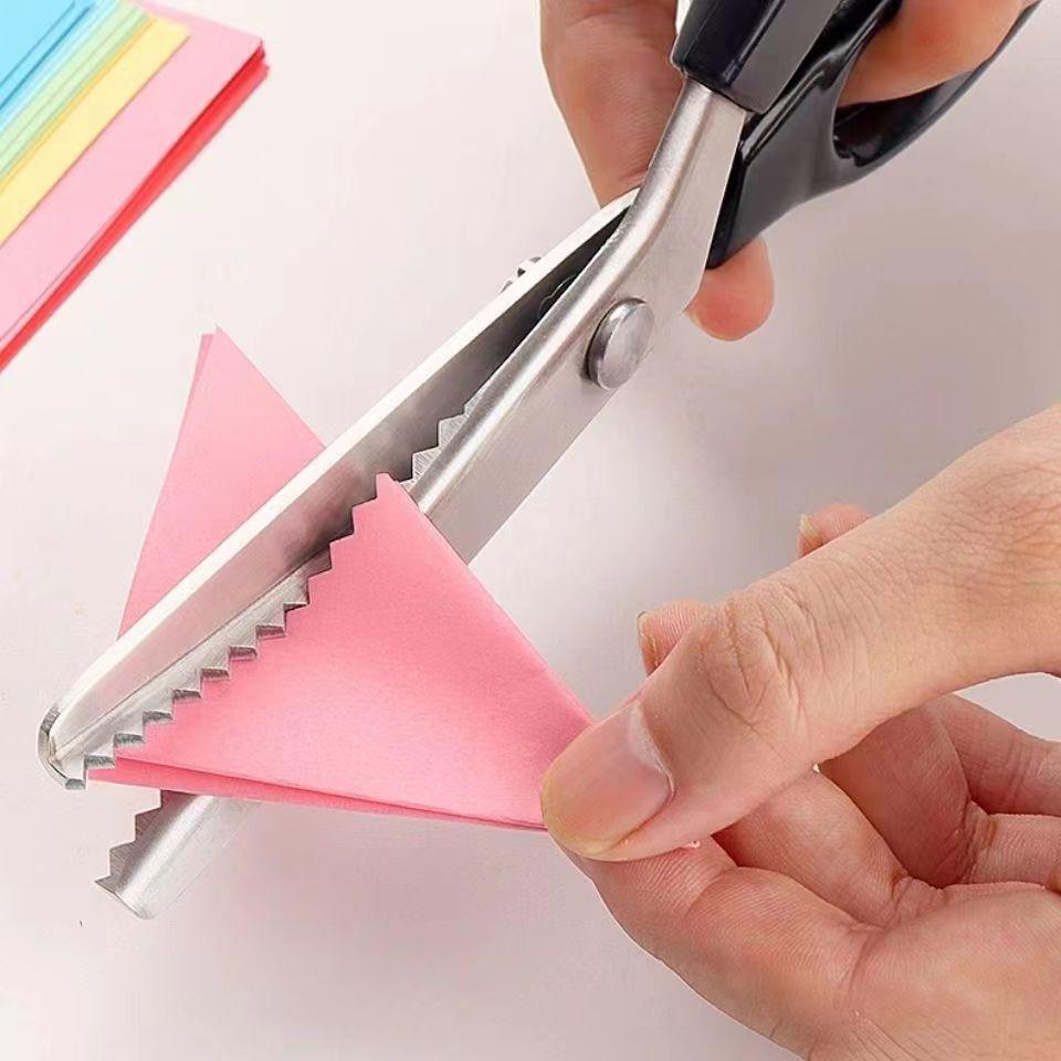 Handmade Big Wave Pattern Tailor Scissors for Non-Fraying Fabric