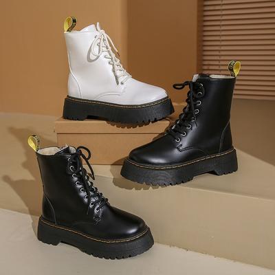 Winter Martin Boots Women's Handsome Muffin Platform Tooling Locomotive Short Boots Retro Boots