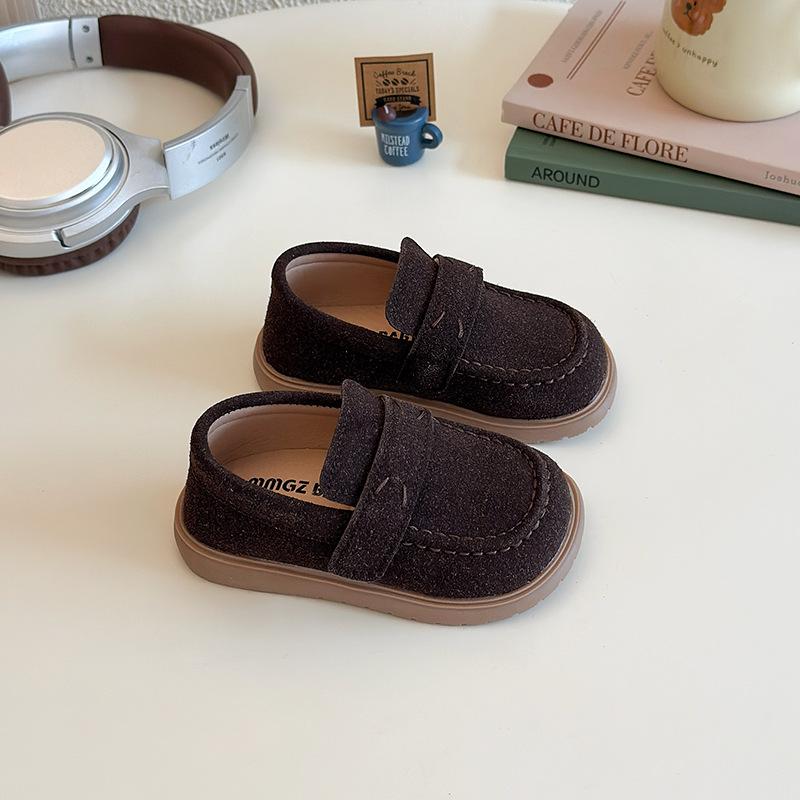 

Autumn New Children Casual Shoes for Girls Boys Fashion Korean Style Soft Bottom Anti-slippery Versatile British Singe Shoe 21 коричневый