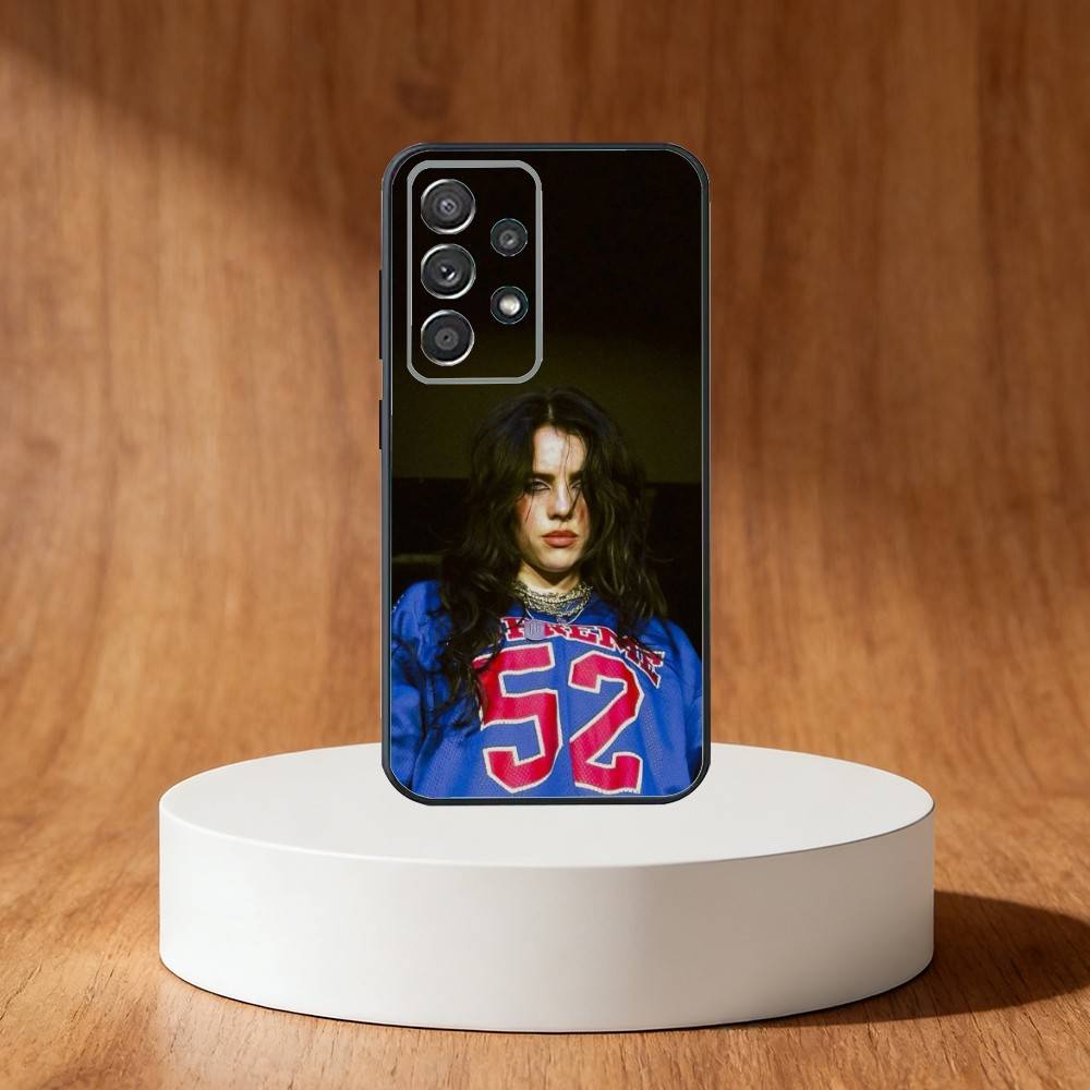 Billie B-BLUE Eilish singer Phone Case For Samsung S25,S24,S21,S22,S23,S30,Ultra,S20,Plus,Fe,Note,10,9,5G Black Cover