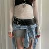 Gothic Wide Women's Belt Designer Dress Jeans Belt Heavy-Duty Rivet Waist Belt  Streetwear