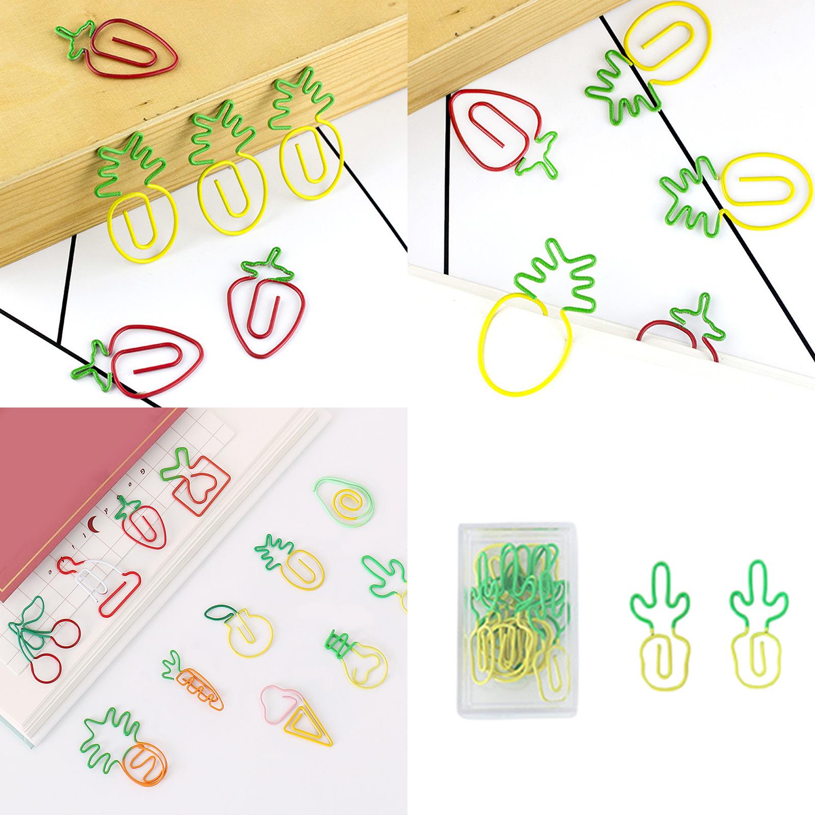 

10Pcs Coloured Paperclips Novelty Shape Paper Clip Colorful Paper Clip for Kid Adult Metal Fruit Design Paper Clip Set 9