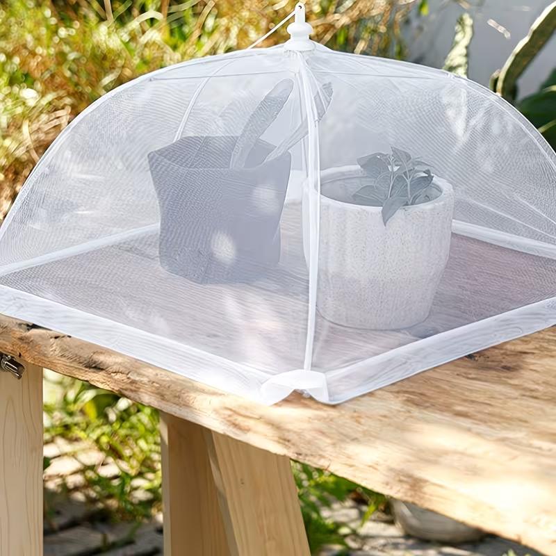 Foldable Food Cover Umbrella Mesh Fly Proof Food Cover Dustproof Dining Table Food Protector for Rice Vegetables Picnic Kitchen