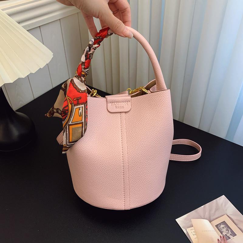 New niche popular silk scarves contrasting colors, children and mothers, bucket bags, portable shoulder messenger trendy women's bags
