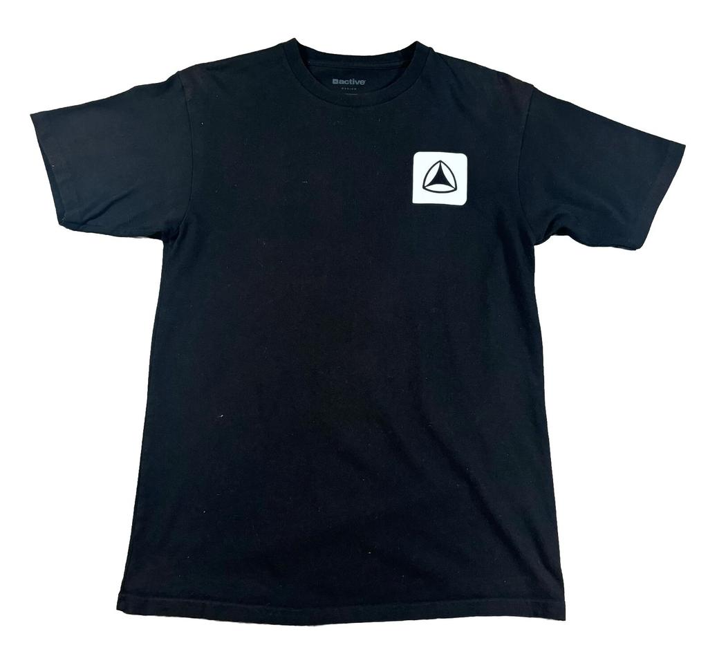 Active Skate Shirt Mens Medium Black White Classic Logo Tee Surf Sports
