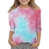 Children's 3/4 Sleeves Printed O-neck Top Everyday Casual T-shirt