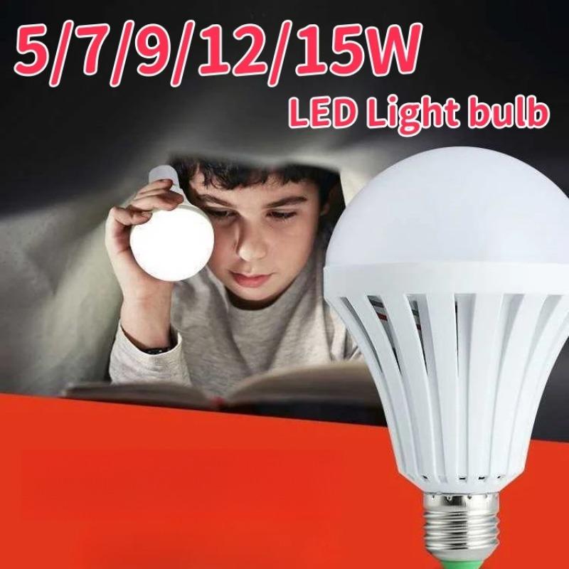 LED Emergency Lamps Outdoor Camping Light Bulb E27 Rechargeable Lamp 220V Light 7W 9W 12W 15W Emergency Lighting Bulb Equipment