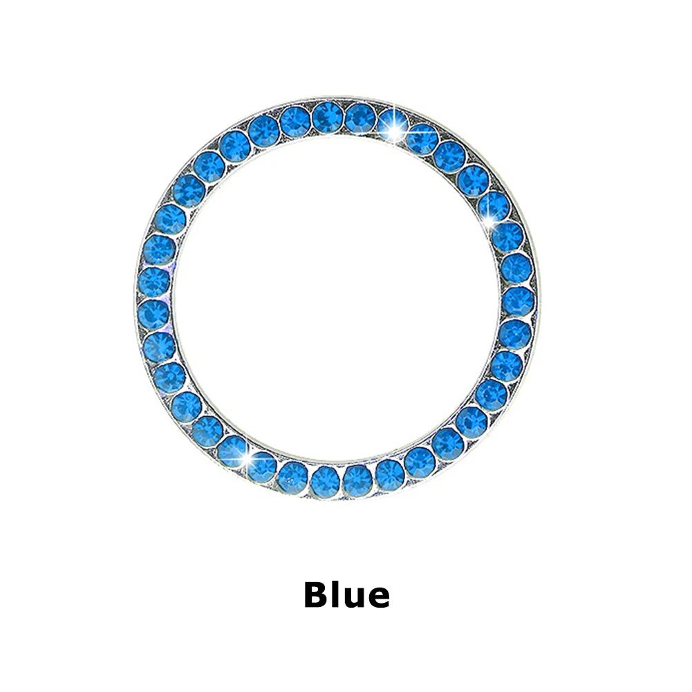 3D Car Ignition Start Button Diamond Rhinestone Metal Stickers Decor Auto Motorcycle Universal One-click Start Bling Decor Decal