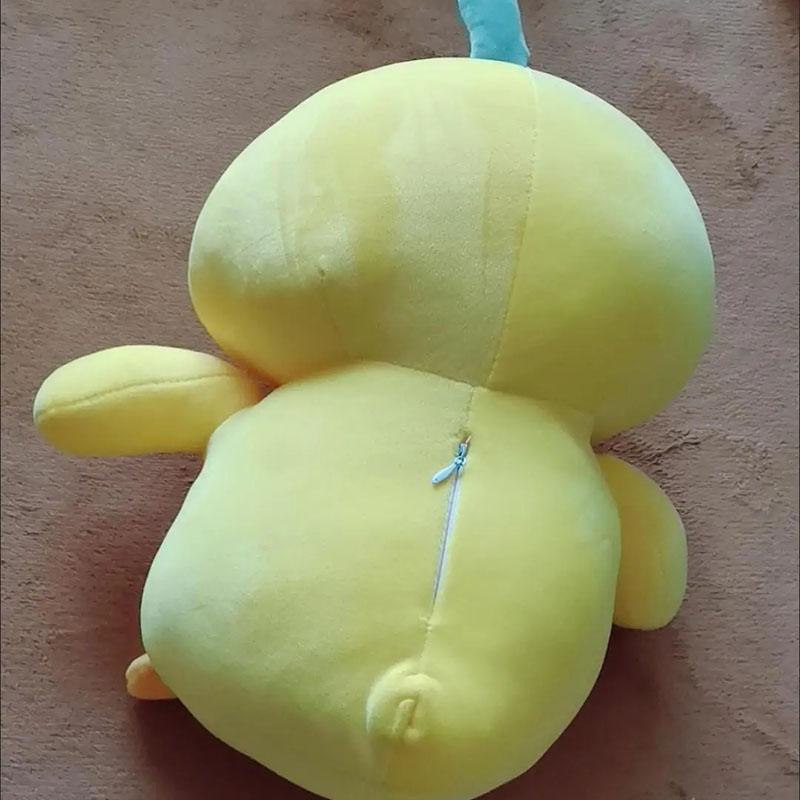 Soft Duck Plush Toy Cute Yellow Stuffed Animal Duck With Green Bow Kawaii Plushie Pillow For Sleeping Companion Room Decor