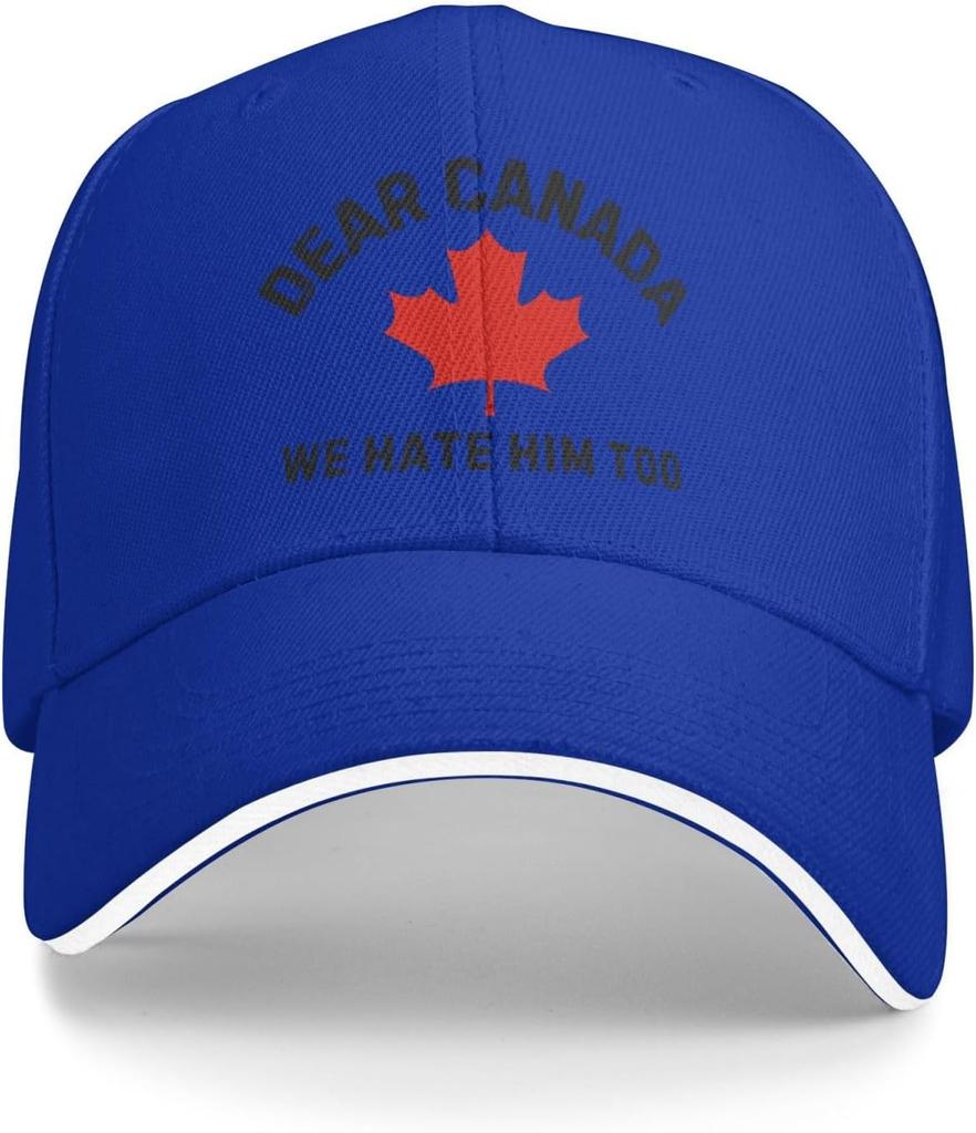 Dear Canada We Hate Him Too Maple Leaf Baseball Cap Polyester Adult Adjustable Outdoor