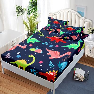 Three-Piece Mattress, Mattress Cover, Cartoon Dinosaur Dust Mattress, Protective Cover, Bed Cover.