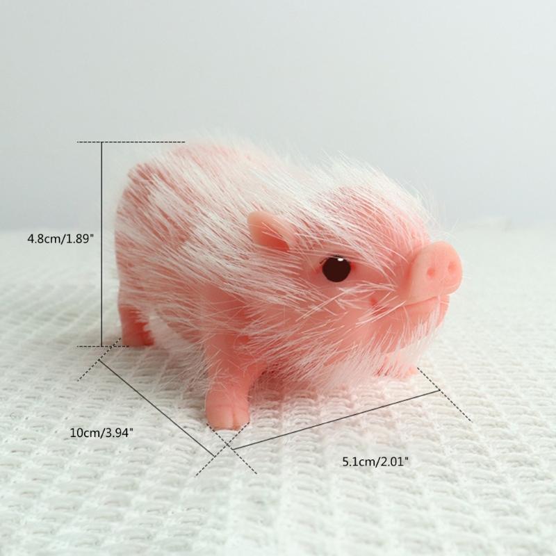 Durablity Silicone Piggy Doll Thoughtful Gift for Kids Animals Lover for Bedroom Play Companionship Animal Model