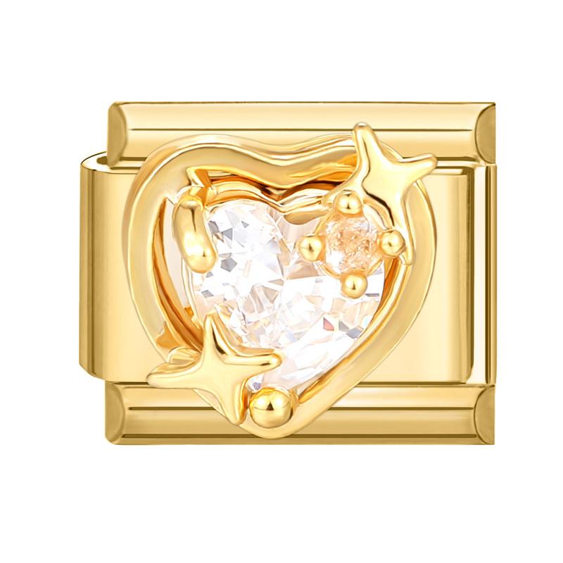 Vintage Golden Charm Zircon Butterfly Bow Cat Flower Italian Charm Links Fit 9MM Stainless Steel Bracelet Women DIY Making Gift