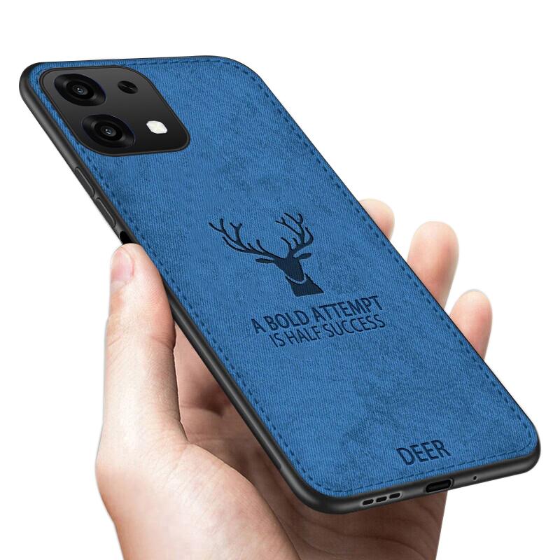 For OPPO A6S A6T Pro Case Luxuy Brand Cloth Texture Deer Fabric Jeans Elk Cover for OPPO A6 Pro Phone Casing