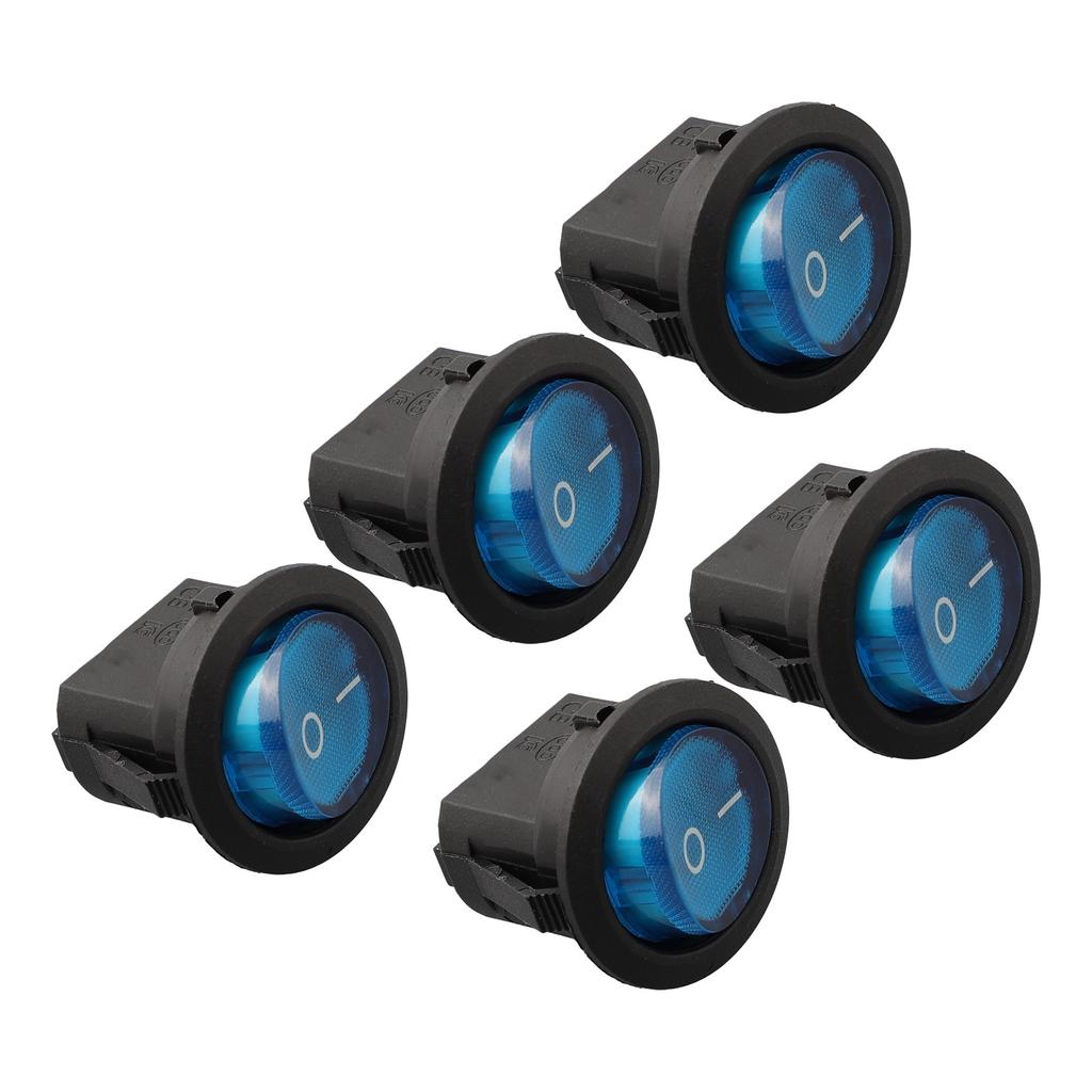 5Pcs 12V 20A Boat SPST Round On/Off Rocker Waterproof Switch Car Marine Auto