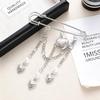 Fashion Heart Star Tassel Chain Brooch Simple Metal Pearl Multi-Layer Chain Brooches Charm Jewelry Decoration Accessories