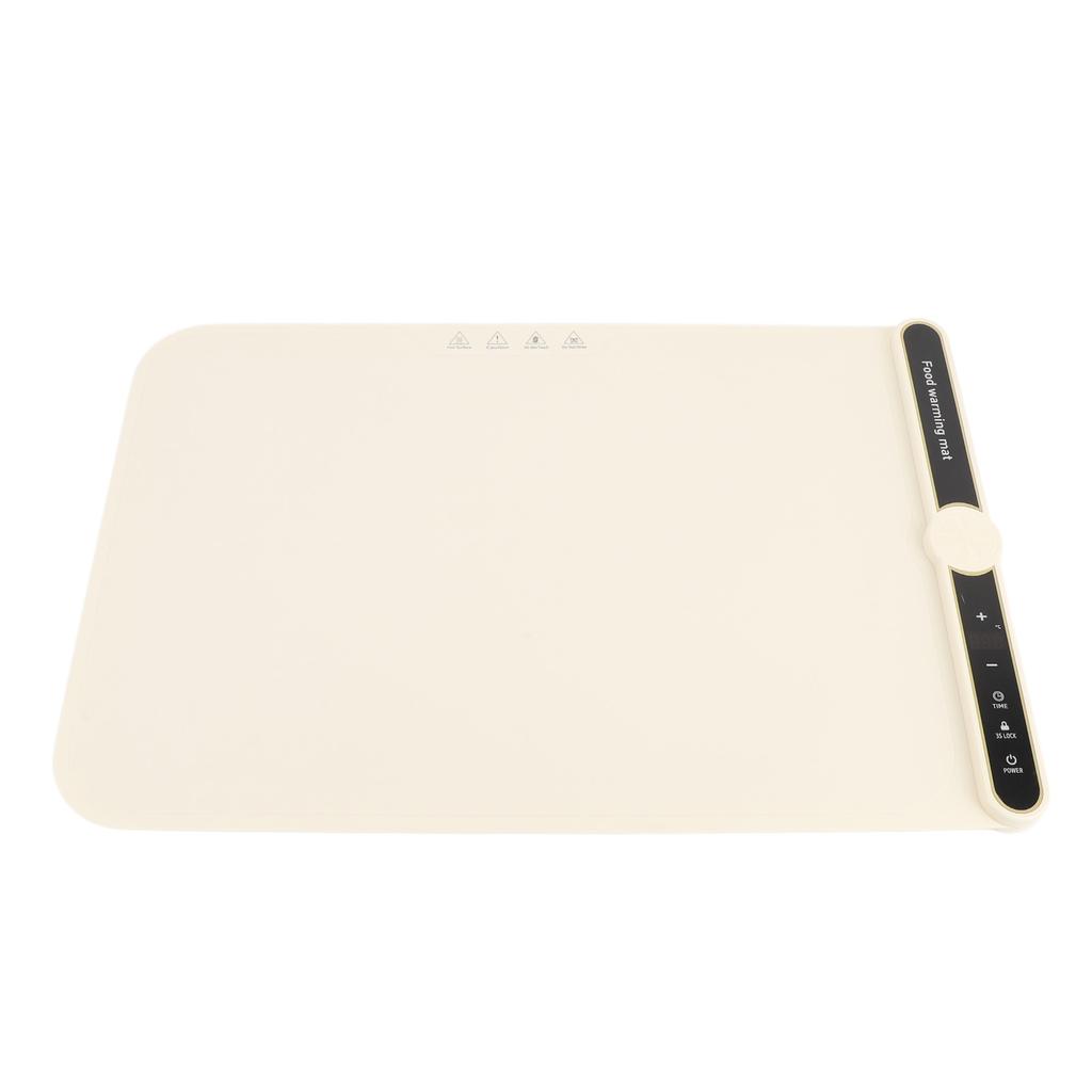 Warming Mat for Food 330W Full Surface Heat in 8s 9 Temperature Settings 6 Hours Time Child Lock Sil