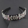 Korean Style Baroque Hair Hoop Colorful Bride Tiaras Retro Rhinestone Headband  Ladies