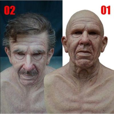Independent Station Beliebte Halloween Oma Opa Gesicht Perücke Alter Mann Maske Alter Mann Kopfbedeckung auf Lager Zweites Haar