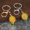 Sunflower Themed Keychain Metal Construction Flower Key Holder Lightweight Portable Fashion Jewelry Gift