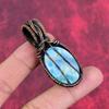 Larimar Pendant Copper Wire Wrapped Pendant Elegant Jewelry Handmade Pendant Copper Wire Wrap Jewelry Gifts for Her Genuine Gemstone Pendant