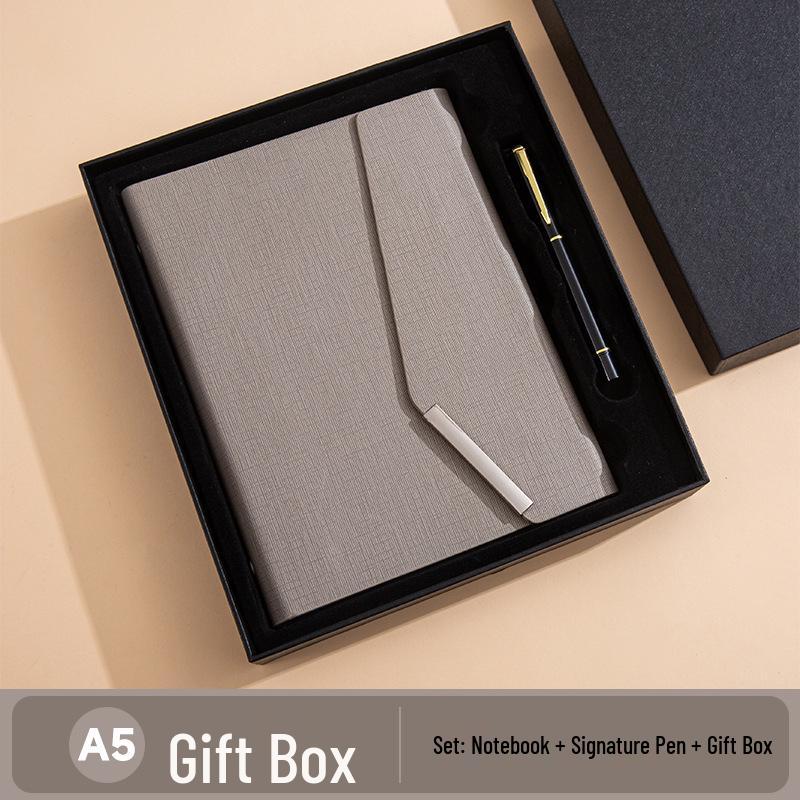 A5 Business Hardcover Notizbuch Geschenkset: Nachfüllbarer dreifach faltbarer Notizblock, Personalisierbares Souvenir.