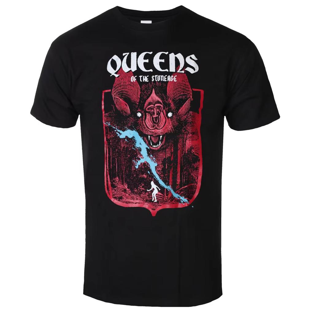 Unisex Short Sleeve Fashion Brand Tee Summer Queens of The Stone Age Graphic Cotton T-shirt Hip Hop Streetwear Oversized Tshirt Short Sleeve Casual