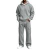 Winter Hooded Sweatshirt Jacket and Cargo Sweatpants Set, 2 Piece Casual Sweatsuit