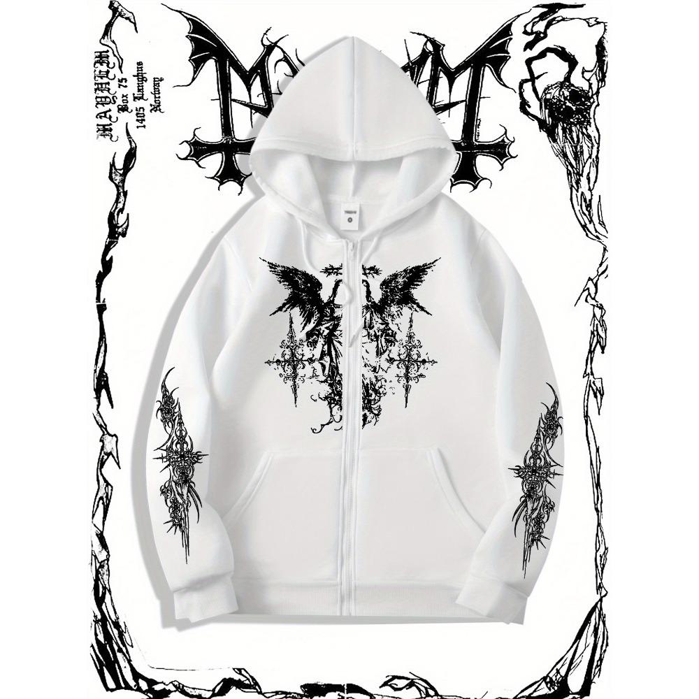 Men's Gothic Hoodie, a Fashionable Streetwear Choice for Casual Occasions, Perfectly Matches with Fashionable Clothing