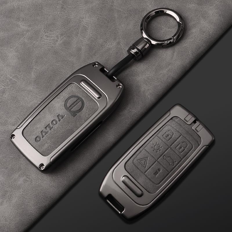 Custodia Guscio Portachiavi Auto in Lega di Zinco e Pelle per Volvo S60 S80 V60 XC60 XC70 S60L S80L V40 XC90 Accessori Protettivi Completi